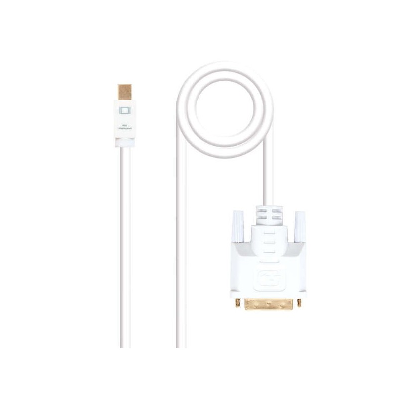 Cavo convertitore Nanocable Mini DP maschio a DVI maschio da 5 m - colore bianco Cavo convertitore Nanocable Mini DP maschio a DVI maschio da 5 m - colore bianco