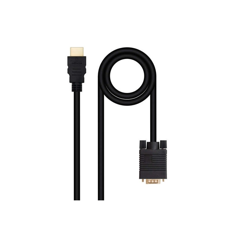 Nanocable Cable Conversor HDMI a VGA, HDMI/M-VGA/M 1.8m - Color Negro Nanocable Cable Conversor HDMI a VGA, HDMI/M-VGA/M 1.8m - Color Negro