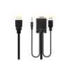Cavo convertitore Nanocable da HDMI a VGA+Jack 3.5+USB-A 1,8 m - Colore nero