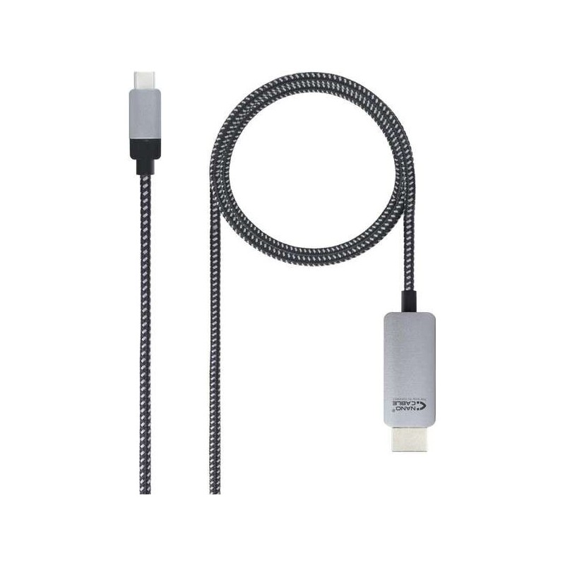 Cavo convertitore Nanocable USB-C maschio a HDMI maschio da 3 m - colore nero/argento Cavo convertitore Nanocable USB-C maschio a HDMI maschio da 3 m - colore nero/argento