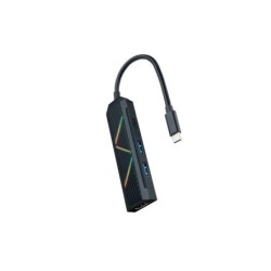 Hub Nanocable 4 in 1 USB-C 3.0 con 2x USB-A 3.0, 1x USB-C PD, 1x HDMI - Alloggiamento in alluminio - Cavo da 0,15 m