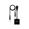 Convertitore nanocavo da HDMI a SVGA+audio - HDMI A/M-SVGA/H+Jack 3.5/H - 10 cm+1.0 m - Colore nero