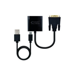 Convertitore nanocavo DVI 24+1/M a VGA HDB15/H - 10 cm - Colore nero