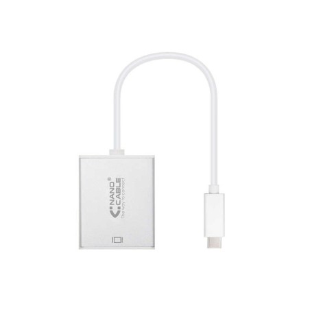 Nanocable Conversor USB-C a VGA. USB-C/M - VGA/H - Aluminio - 10 cm - Color Gris