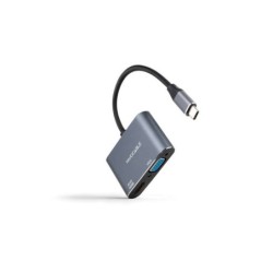 Convertitore Nanocable da USB-C a HDMI 4K e VGA - Grigio