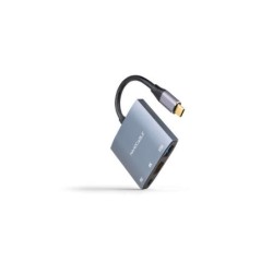Nanocable Conversor USB-C a HDMI, USB3.0 y USB-C PD - Color Gris