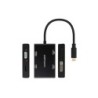 Nanocable Conversor USB-C/M a HDMI/H + DVI/H + DP/H + VGA/H - 10cm - Color Negro