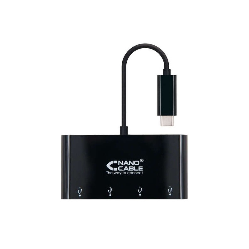 Adattatore nanocavo da USB-C a 4xUSB 3.0. USB-C/M-USB 3.0/H - 10 cm - Colore Nero Adattatore nanocavo da USB-C a 4xUSB 3.0. USB-C/M-USB 3.0/H - 10 cm - Colore Nero