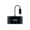 Adattatore nanocavo da USB-C a 4xUSB 3.0. USB-C/M-USB 3.0/H - 10 cm - Colore Nero