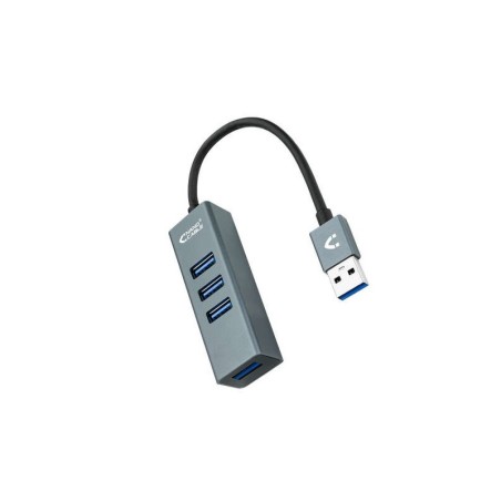 Hub USB 3.0 Nanocavo 4xUSB3.0. USB-A/M-USB 3.0/H - Alluminio - 10 cm - Colore Grigio