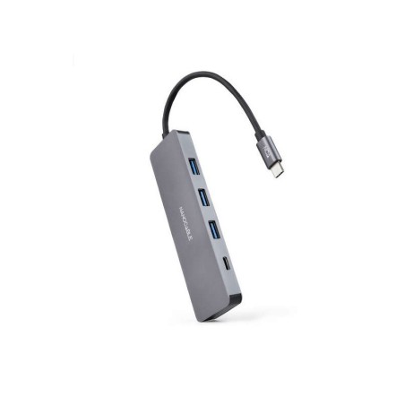 Nanocavo Hub USB-C/MA 3xUSB3.0/H + 1xUSB-C/H - 10cm - Colore alluminio
