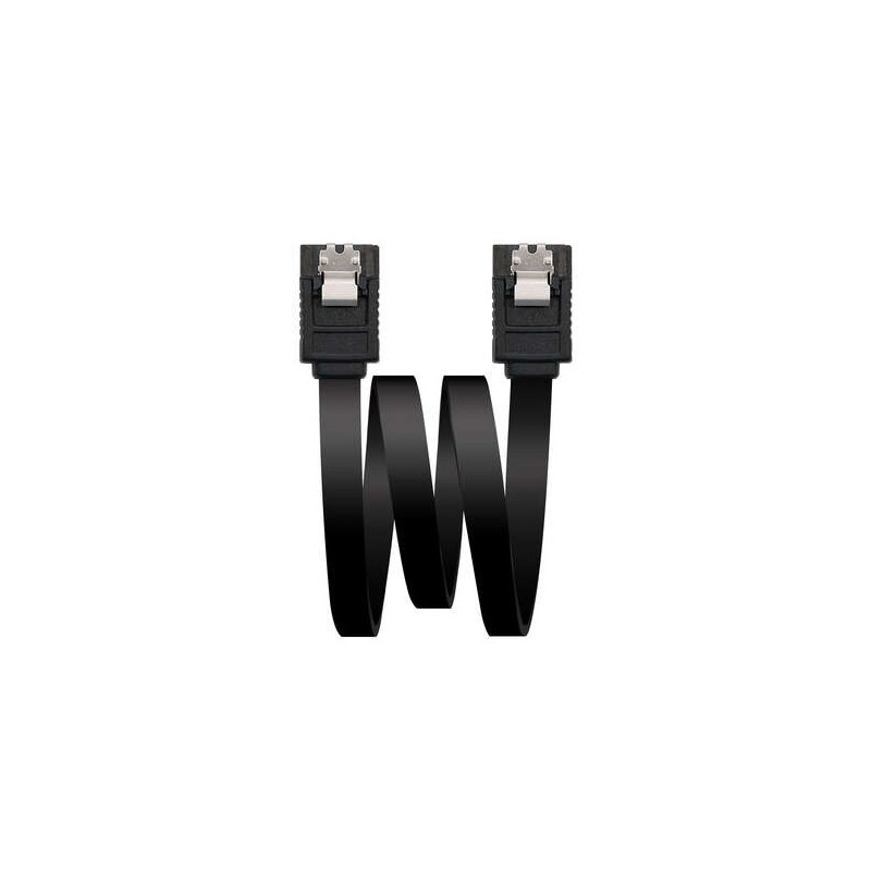Nanocable Cable Datos SATA III 6Gbps con Anclajes 0.50m - Color Negro Nanocable Cable Datos SATA III 6Gbps con Anclajes 0.50m - Color Negro