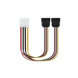 Nanocable Cable SATA Alimentacion 5.25" Molex 4pin Macho a 2x SATA Hembra 0.20m OEM