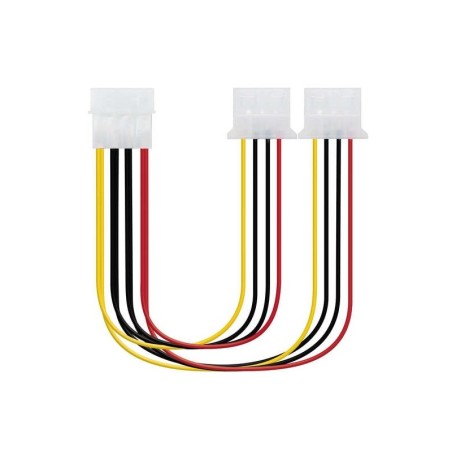 Cavo di alimentazione Nanocable Molex 4pin maschio a 2x Molex 4pin femmina 0,20 m