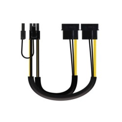 Nanocable Cable de Alimentacion para Tarjeta Grafica 2x Molex 4pin Macho a PCI-E Molex 6+2pin Macho 0.20m