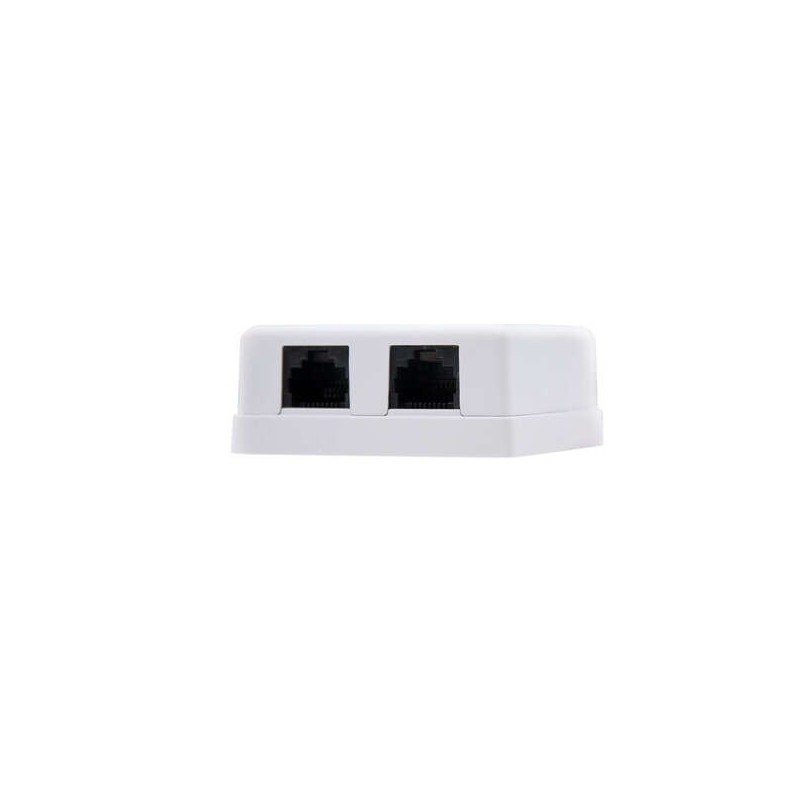 Rosetta di superficie nanocavo RJ45 Cat.5e UTP 2 prese Rosetta di superficie nanocavo RJ45 Cat.5e UTP 2 prese