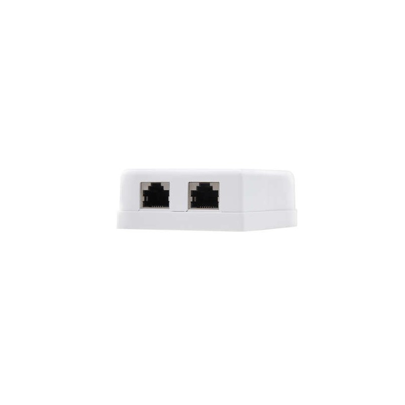Rosetta di superficie nanocavo RJ45 Cat.6 FTP 2 uscite Rosetta di superficie nanocavo RJ45 Cat.6 FTP 2 uscite