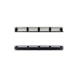 Nanocable Panel Parcheo 24 Puertos Cat.6A UTP 19 1U - Color Negro