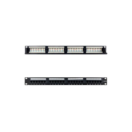 Nanocable Panel Parcheo 24 Puertos Cat.6A UTP 19 1U - Color Negro