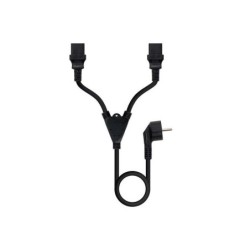 Cavo di alimentazione nanocavo CEE7 maschio a 2x C-13 femmina 1,80 m - Colore nero