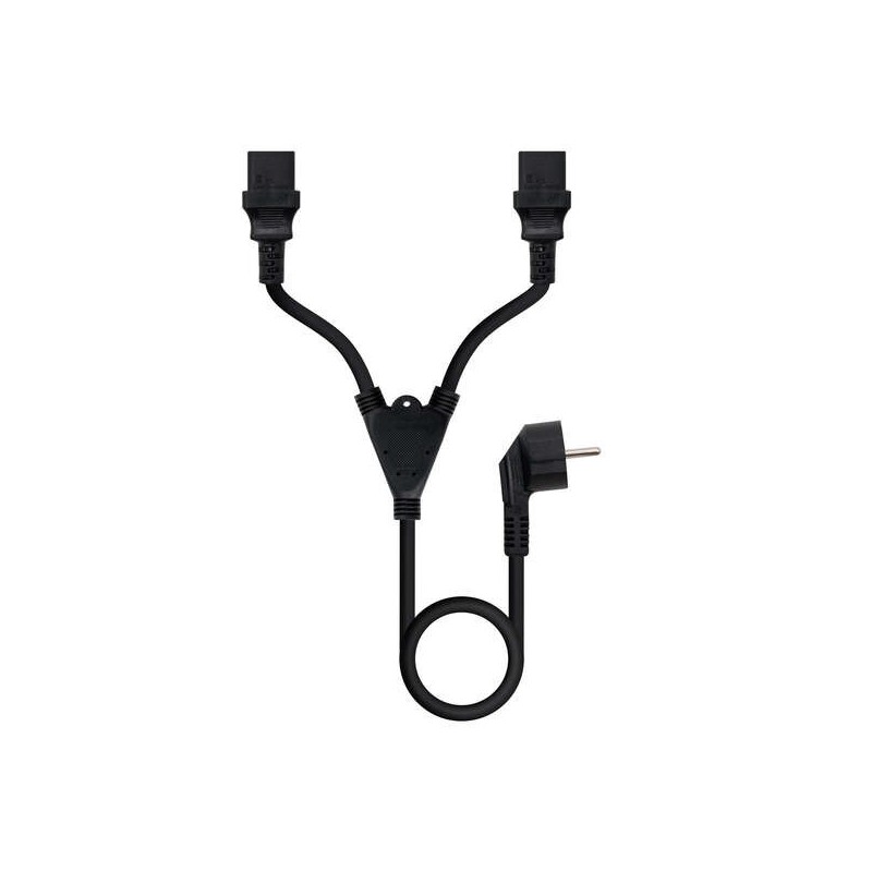 Cavo di alimentazione nanocavo CEE7 maschio a 2x C-13 femmina 1,80 m - Colore nero Cavo di alimentazione nanocavo CEE7 maschio a 2x C-13 femmina 1,80 m - Colore nero
