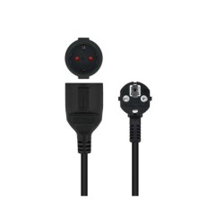 Nanocable Cable de Alimentacion Alargador CEE7 Acodado Macho a CEE7 Hembra 2m