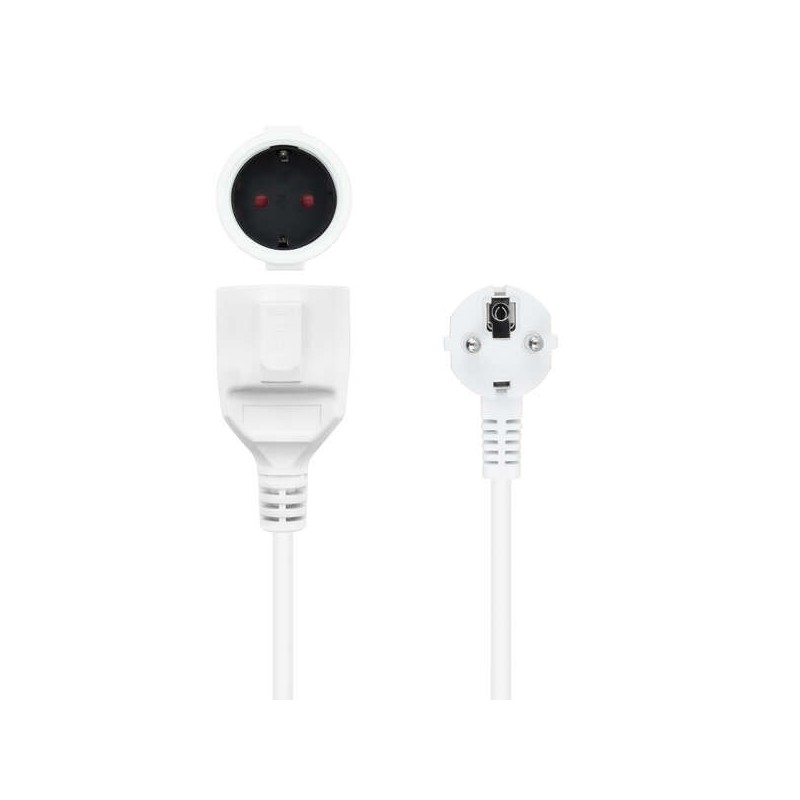 Nanocable Cable de Alimentacion Alargador CEE7 Acodado Macho a CEE7 Hembra 2m Nanocable Cable de Alimentacion Alargador CEE7 Acodado Macho a CEE7 Hembra 2m