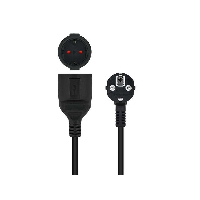 Nanocable Cable de Alimentacion Alargador CEE7 Acodado Macho a CEE7 Hembra 3m Nanocable Cable de Alimentacion Alargador CEE7 Acodado Macho a CEE7 Hembra 3m