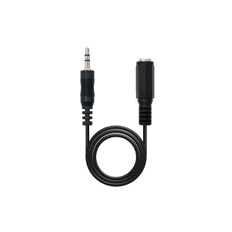 Cavo audio stereo nanocavo jack da 3,5 mm maschio a jack da 3,5 mm femmina 5 m - colore nero Cavo audio stereo nanocavo jack da 3,5 mm maschio a jack da 3,5 mm femmina 5 m - colore nero