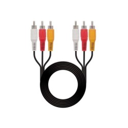 Cavo audio video nanocavo 3x RCA maschio a 3x RCA maschio 1,80 m - Colore nero