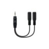 Cavo audio stereo nanocavo 2x Jack 3,5 mm femmina a Jack 3,5 mm maschio 0,15 m - Colore nero