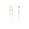 Cavo adattatore audio nanocavo jack 3,5 mm femmina 4 pin a 2x jack 3,5 mm maschio 3 pin 0,20 m - colore bianco