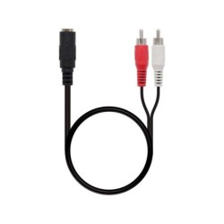 Cavo audio stereo nanocavo jack da 3,5 mm femmina a 2x RCA maschio 1,50 m - colore nero