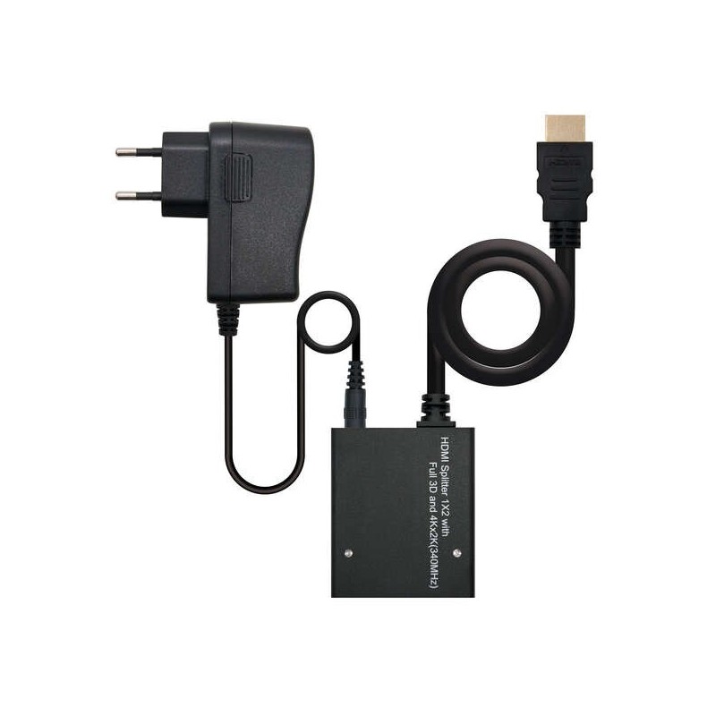 Nanocavo duplicatore HDMI ad alta velocità per 2 dispositivi alimentati Nanocavo duplicatore HDMI ad alta velocità per 2 dispositivi alimentati