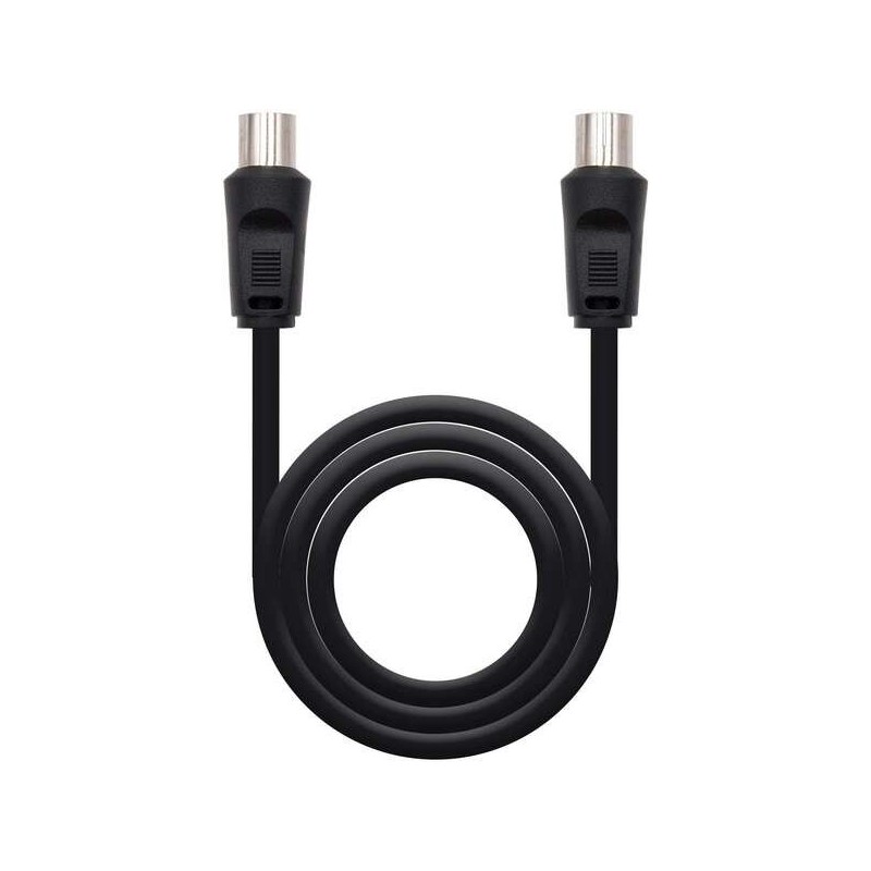 Cavo antenna TV Nanocable 75 OHM maschio/femmina 1,80 m - Colore nero Cavo antenna TV Nanocable 75 OHM maschio/femmina 1,80 m - Colore nero