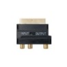 Adattatore Scart nanocavo (SCART) a 3x RCA e SVIDEO con interruttore - Colore nero