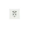 Base da incasso a muro con rosone nanocavo tipo Schuko con 2 prese USB 2.4A - Colore bianco