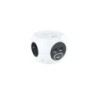 Base nanocavo con 3 connettori tipo F + 2x USB-A e 2x USB-C + ricarica wireless con interruttore - cavo da 1,40 m