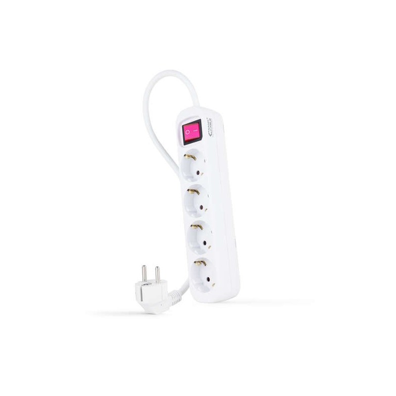 Nanocable Regleta de Proteccion con 4 Shuckos - Cable de 1.40m - Interruptor On/Off - Color Blanco Nanocable Regleta de Proteccion con 4 Shuckos - Cable de 1.40m - Interruptor On/Off - Color Blanco