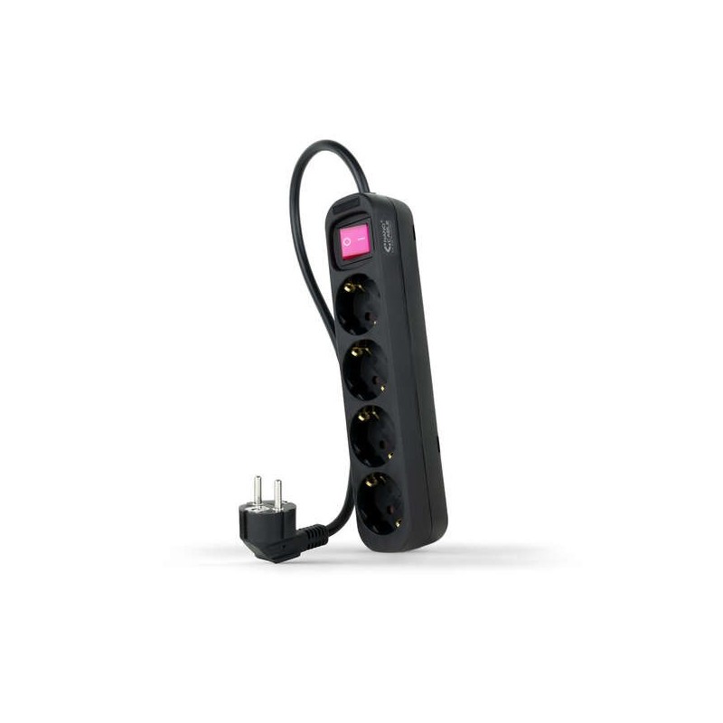 Striscia di protezione nanocavo con 4 Shucko - Cavo da 1,40 m - Interruttore On/Off - Colore nero Striscia di protezione nanocavo con 4 Shucko - Cavo da 1,40 m - Interruttore On/Off - Colore nero