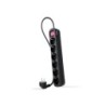 Striscia di protezione nanocavo con 6 Shucko - Cavo da 1,40 m - Interruttore On/Off - Colore nero