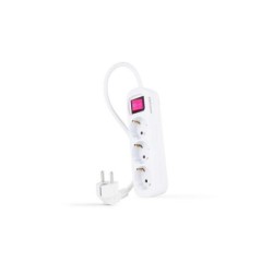 Nanocable Regleta 3 Tomas Interruptor 1.4m - Color Blanco