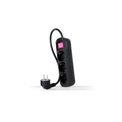 Nanocable Regleta 3 Tomas Interruptor 1.4m - Color Negro