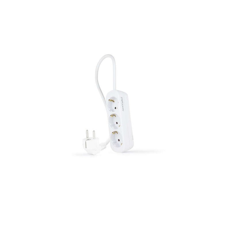 Nanocable Regleta 3 Tomas - 1.4m - Color Blanco Nanocable Regleta 3 Tomas - 1.4m - Color Blanco