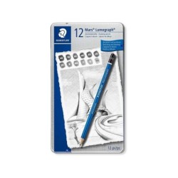 Staedtler Mars Lumograph 100 Pack de 12 Lapices de Grafito - Resistencia a la Rotura - Graduaciones Surtidas