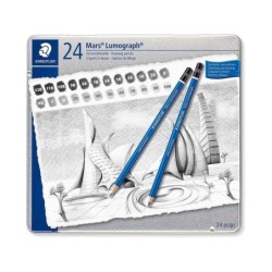 Staedtler Mars Lumograph 100 Pack de 12 Lapices de Grafito - Resistencia a la Rotura - Graduaciones Surtidas