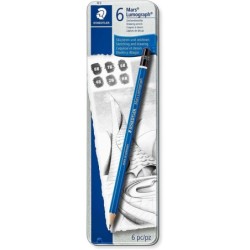 Staedtler Mars Lumograph 100 Confezione da 6 matite di grafite - Resistenza alla rottura - Graduazioni assortite