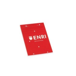 Blocco note pinzato Enri formato A6 a quadretti 4x4mm - 80 fogli microperforati - Copertina morbida rossa 10pz 10pz