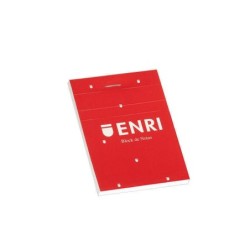 Enri Bloc de Notas Grapado Formato A7 Liso - 80 Hojas Microperforadas - Tapa Blanda Roja