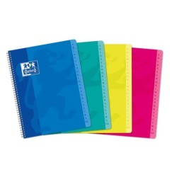 Quaderno a spirale Oxford Classic A5+ con copertina morbida - 90 fogli - Griglia 5x5 - Colori assortiti 10pz 10pz